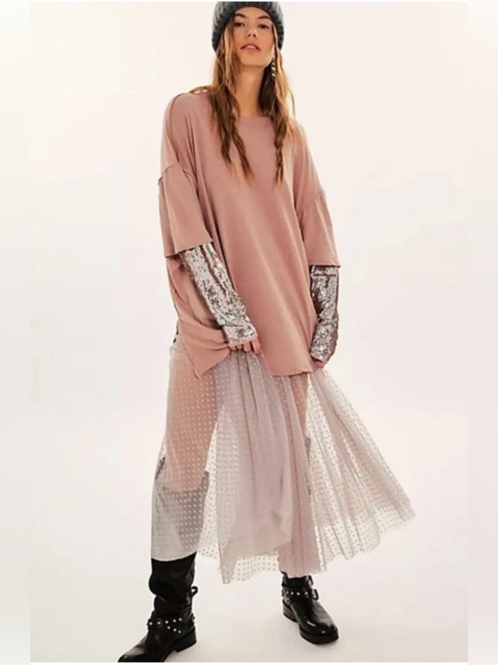 Free People We The Free Nellie Sequin Twofer Longsleeve Top